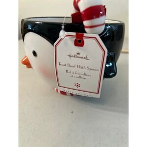 Hallmark Penguin Treat Bowl with Candy Cane Spoon